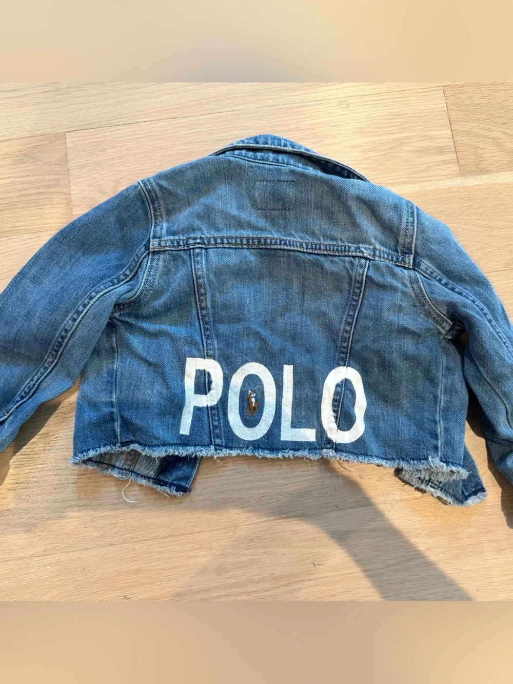 Ralph Lauren Girls Blue Denim Jacket with Raw-Hem